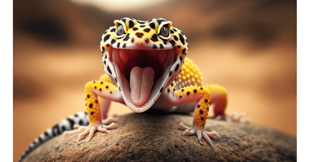 a leopard gecko screaming